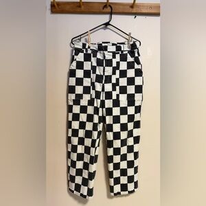 Women's Checkered Black and White 304 Service Fatique Pants - UK14 / US10